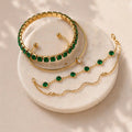 Set 4 Bracciali Oro e  Agata Verde - moderno, elegante e versatile