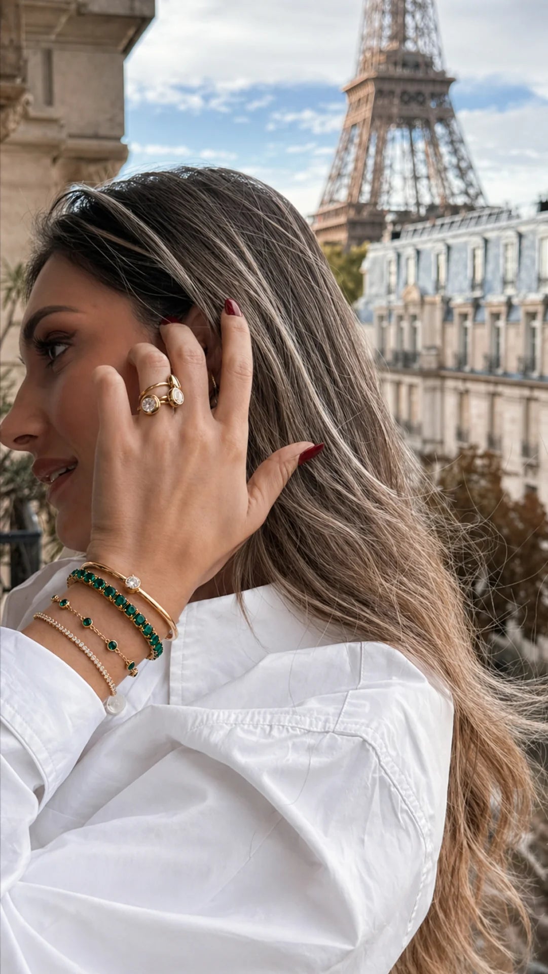 Set 4 Bracciali Oro e  Agata Verde - moderno, elegante e versatile