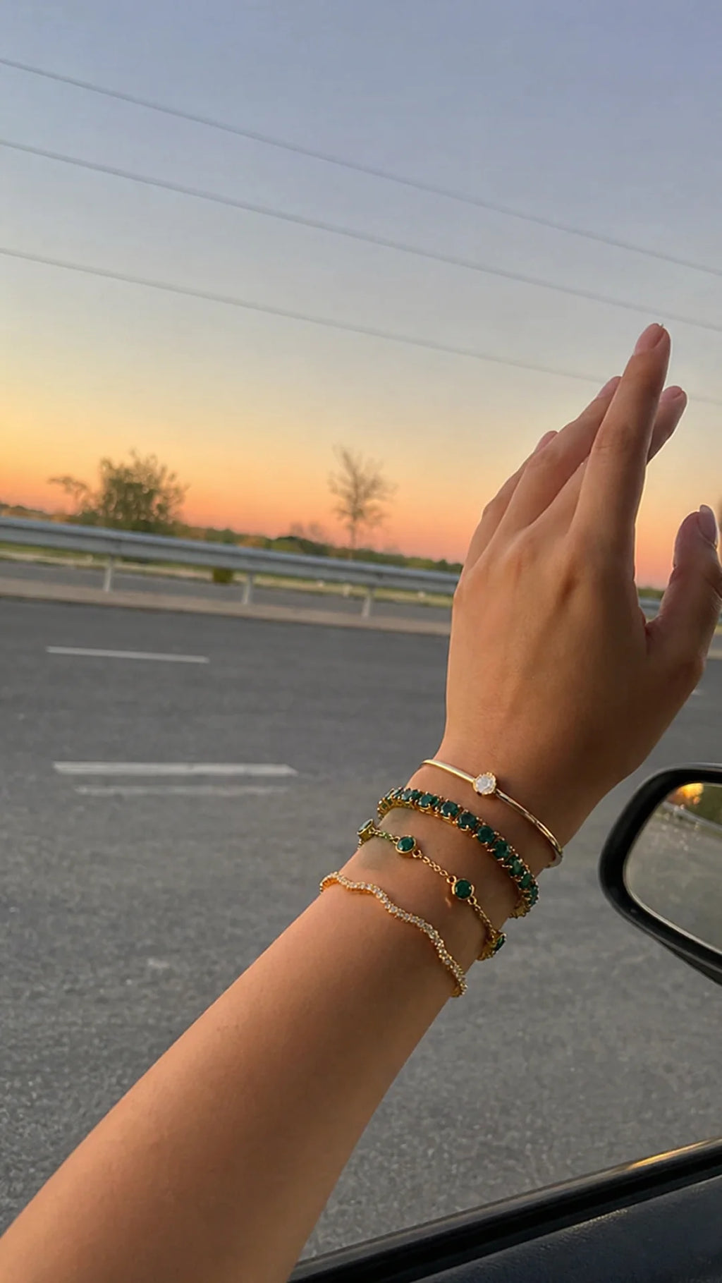 Set 4 Bracciali Oro e  Agata Verde - moderno, elegante e versatile